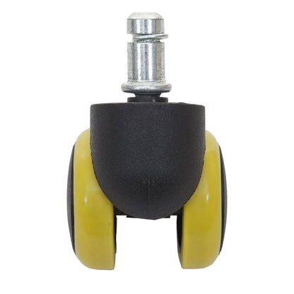 Set van 5 harde vloeren wielen MCW-H86, bureaustoel wielen, 150kg draagvermogen Ø 11mm ~ geel