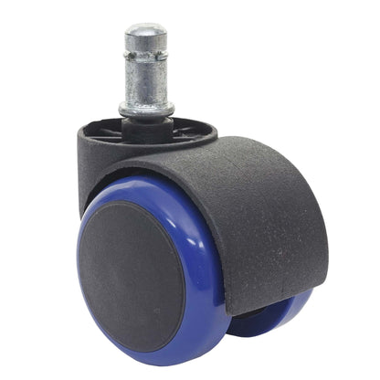Set van 5 harde vloeren wielen MCW-H86, bureaustoel wielen, 150kg draagvermogen Ø 11mm ~ blauw