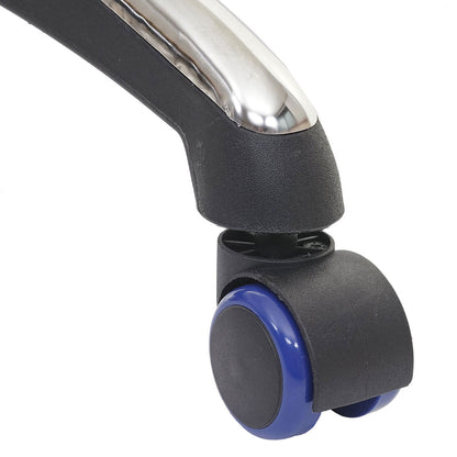 Set van 5 harde vloeren wielen MCW-H86, bureaustoel wielen, 150kg draagvermogen Ø 11mm ~ blauw