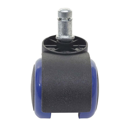 Set van 5 harde vloeren wielen MCW-H86, bureaustoel wielen, 150kg draagvermogen Ø 11mm ~ blauw