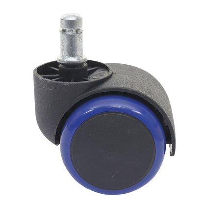 Set van 5 harde vloeren wielen MCW-H86, bureaustoel wielen, 150kg draagvermogen Ø 11mm ~ blauw
