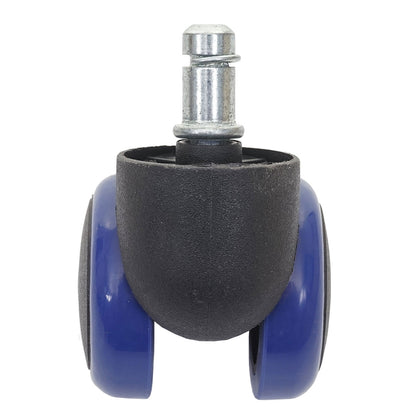 Set van 5 harde vloeren wielen MCW-H86, bureaustoel wielen, 150kg draagvermogen Ø 11mm ~ blauw