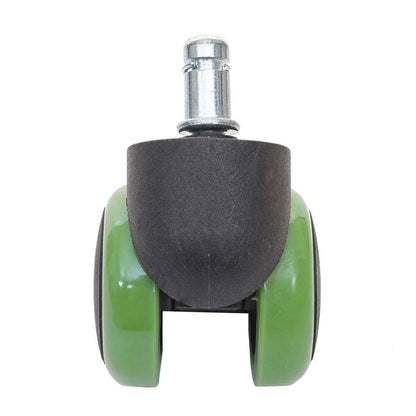 Set van 5 harde vloeren wielen MCW-H86, bureaustoel wielen, 150kg draagvermogen Ø 11mm ~ groen