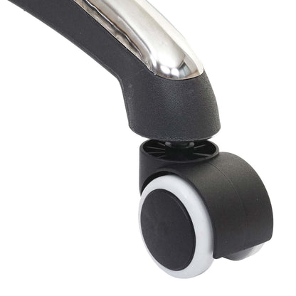 Set van 5 harde vloeren wielen MCW-H86, bureaustoel wielen, 150kg draagvermogen Ø 11mm ~ wit