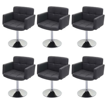 Set van 6 eetkamerstoelen Orlando, bureaustoel keuken, kunstleer chroom MVG-gecertificeerd ~ grijs