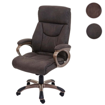 Bureaustoel Dallas, bureaustoel directiestoel, MVG-gecertificeerd ~ suède look donkergrijs