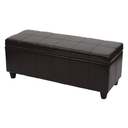 Opbergkist Kriens, bankje, kunstleer, 45x114x45cm ~ bruin