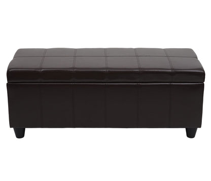 Opbergkist Kriens, bankje, kunstleer, 45x114x45cm ~ bruin