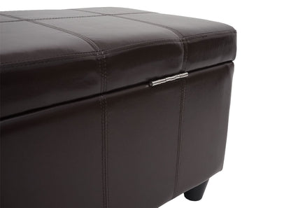 Opbergkist Kriens, bankje, kunstleer, 45x114x45cm ~ bruin