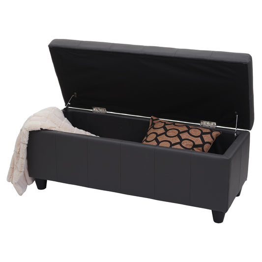 Opbergkist Kriens, zitbank, kunstleer, 45x114x45cm ~ grijs mat
