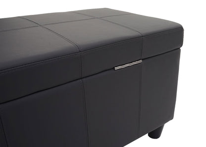 Opbergkist Kriens, zitbank, kunstleer, 45x114x45cm ~ grijs mat