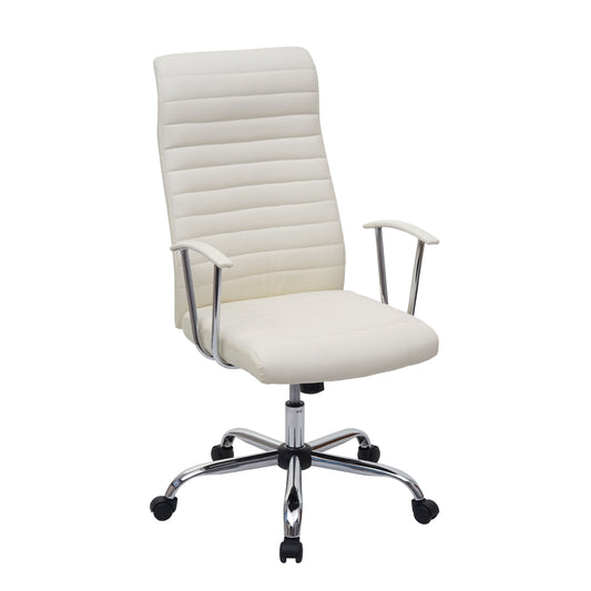 Bureaustoel Cagliari, bureaustoel directiefauteuil, kunstleer ~ crème-beige
