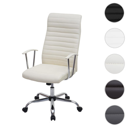 Bureaustoel Cagliari, bureaustoel directiefauteuil, kunstleer ~ crème-beige