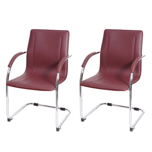 Set van 2 vergaderstoelen Samara, bezoekersstoel sledemodel ~ bordeaux