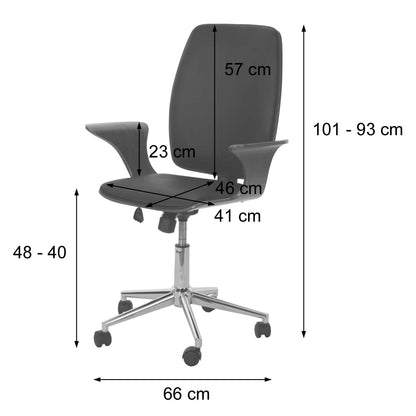 Bureaustoel MCW-C54, directiedraaistoel, gebogen hout kunstleer ~ walnoot look, grijze bekleding
