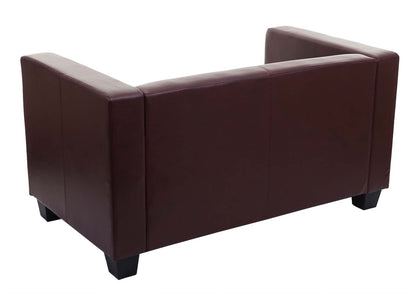 2-zits bank loungebank Lille ~ kunstleder, roodbruin
