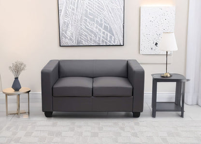 2-zits bank loungebank Lille ~ kunstleder, donkergrijs