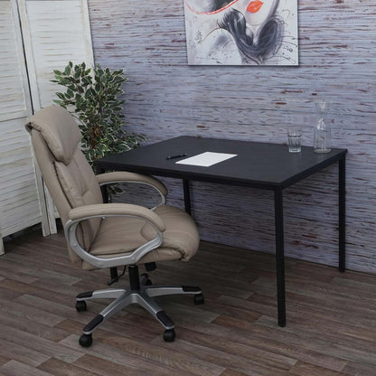 Braila bureau, vergadertafel bureautafel seminarietafel, 120x80cm MDF ~ zwarte eiken look