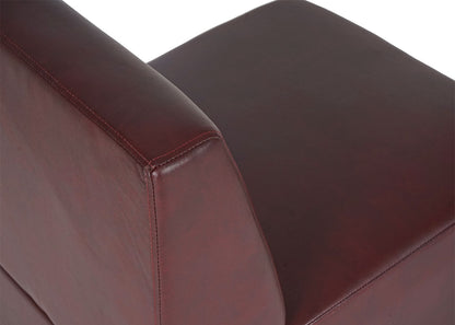 Modulaire 2-zits bank Lyon, kunstleer ~ roodbruin, zonder armleuningen