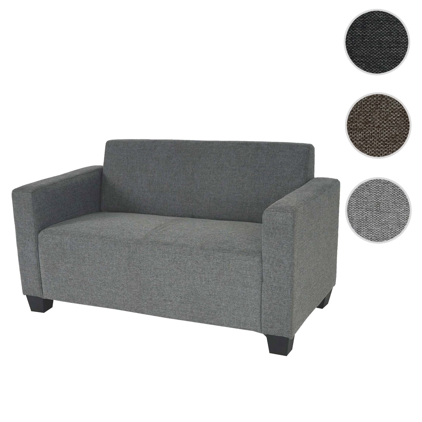 2-zits bank Lyon loungebank stof/textiel ~ grijs