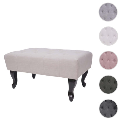 Poef Chesterfield, poef poef, waterafstotende stof/textiel 39x77x47cm ~ crème-beige