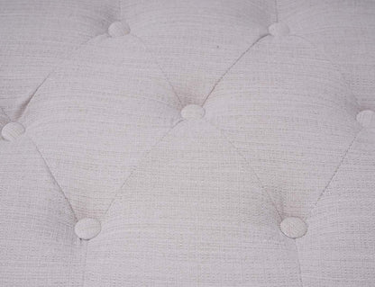 Poef Chesterfield, poef poef, waterafstotende stof/textiel 39x77x47cm ~ crème-beige