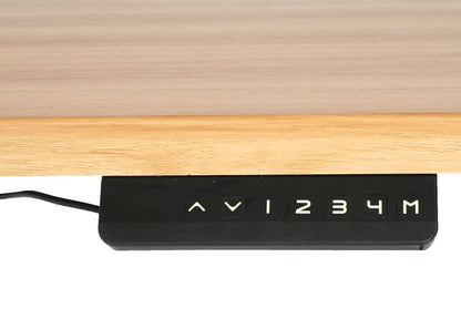 Bureau MCW-D40, computerbureau, elektrisch in hoogte verstelbaar 160x80cm 53kg MVG ~ eiken decor, zwart
