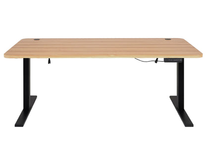 Bureau MCW-D40, computerbureau, elektrisch in hoogte verstelbaar 160x80cm 53kg MVG ~ eiken decor, zwart