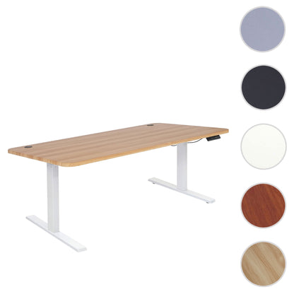 Bureau MCW-D40, computerbureau, elektrisch in hoogte verstelbaar 160x80cm 53kg MVG ~ kersen decor, wit