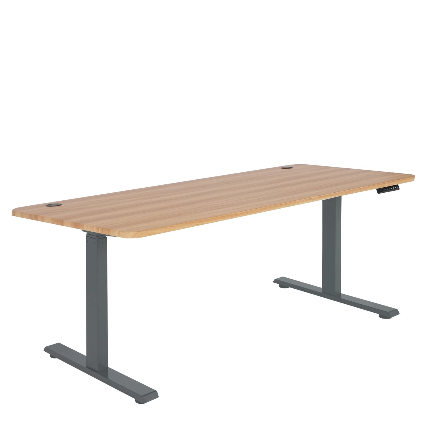 Bureau MCW-D40, computerbureau, elektrisch in hoogte verstelbaar 160x80cm 53kg MVG ~ eiken decor, antracietgrijs