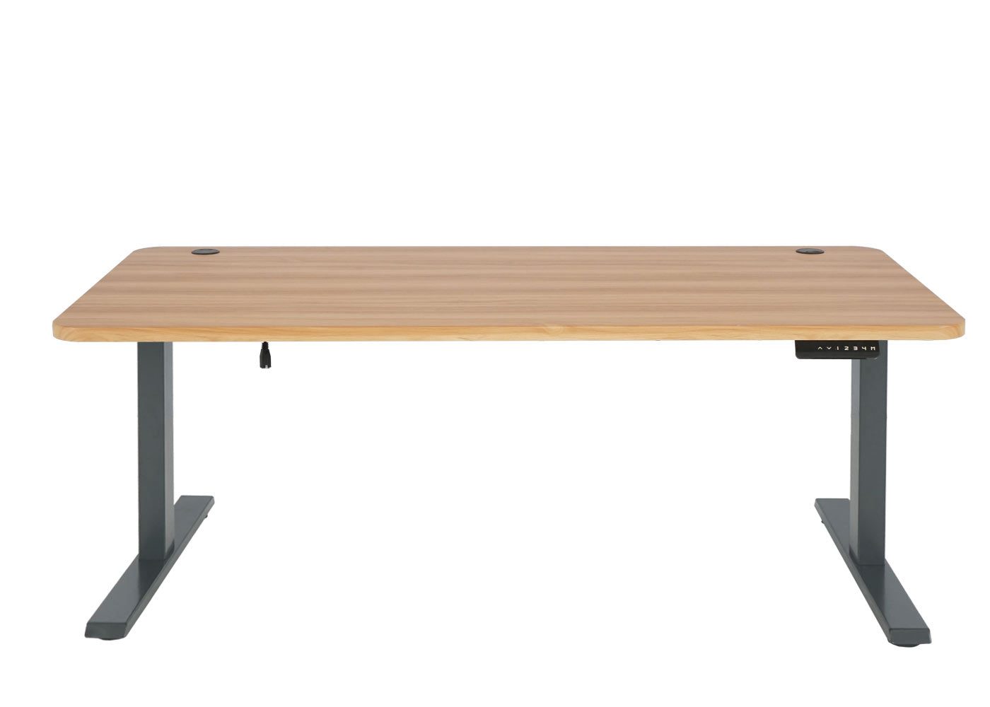 Bureau MCW-D40, computerbureau, elektrisch in hoogte verstelbaar 160x80cm 53kg MVG ~ eiken decor, antracietgrijs