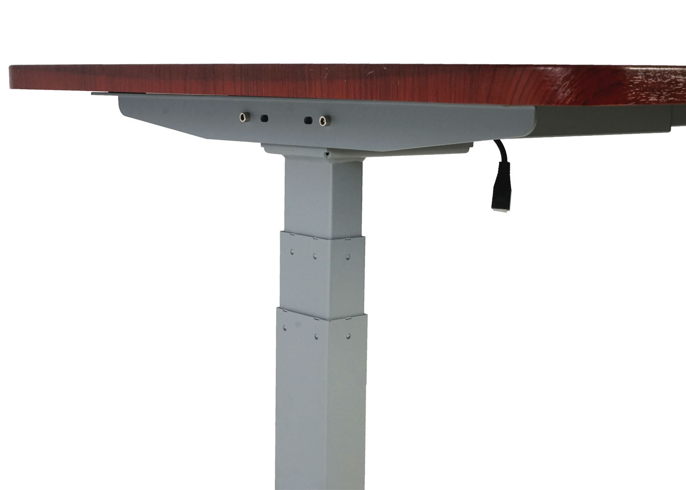 Bureau MCW-D40, computerbureau, elektrisch in hoogte verstelbaar 160x80cm 53kg MVG ~ kersen decor, grijs