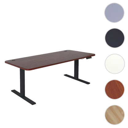 Bureau MCW-D40, computerbureau, elektrisch in hoogte verstelbaar 160x80cm 53kg MVG ~ kersen decor, zwart