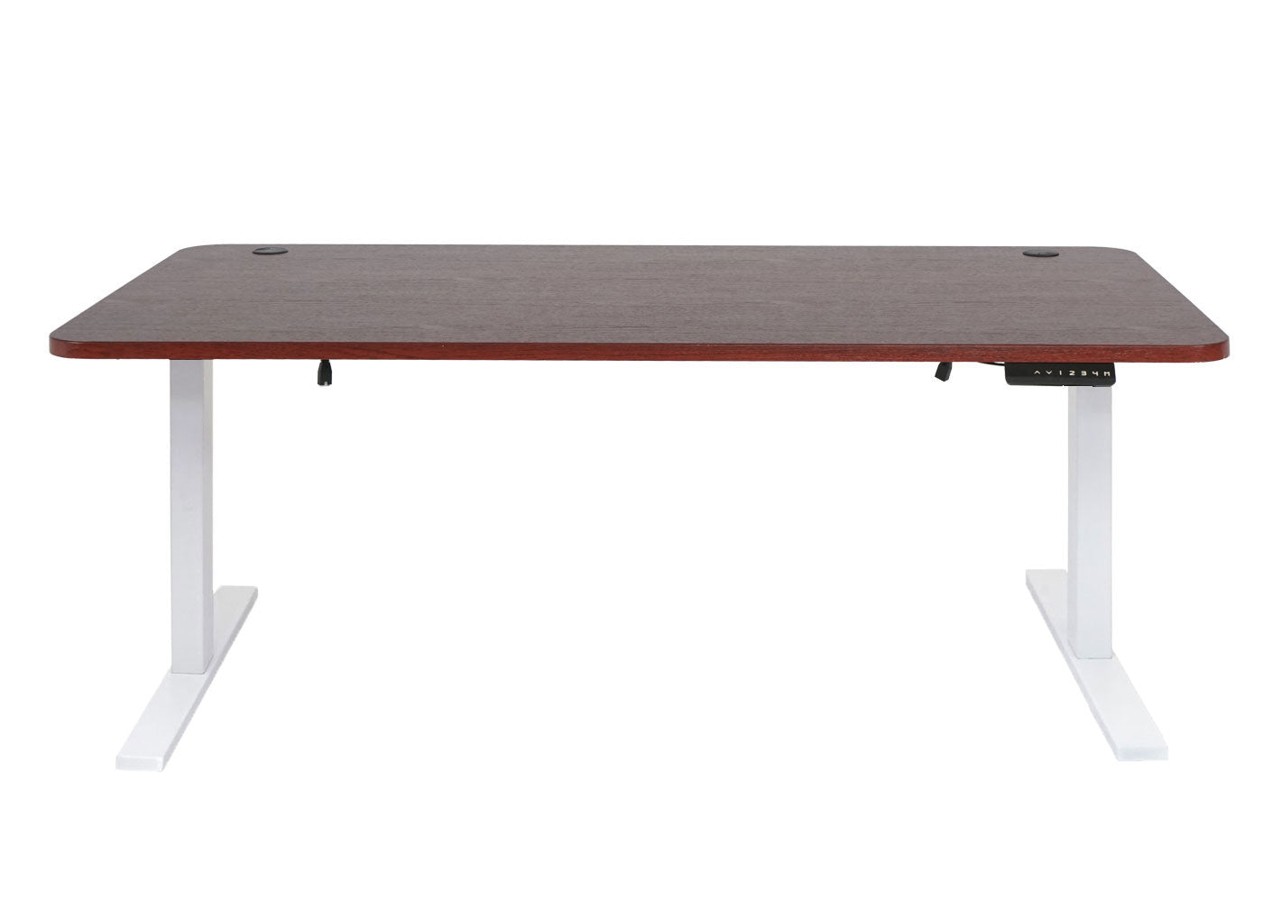 Bureau MCW-D40, computerbureau, elektrisch in hoogte verstelbaar 160x80cm 53kg MVG ~ kersen decor, wit