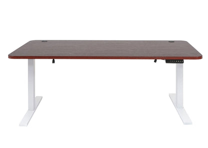 Bureau MCW-D40, computerbureau, elektrisch in hoogte verstelbaar 160x80cm 53kg MVG ~ kersen decor, wit