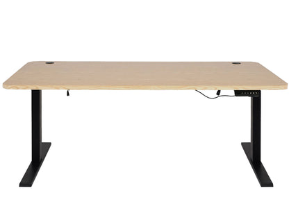 Bureau MCW-D40, computerbureau, elektrisch in hoogte verstelbaar 160x80cm 53kg MVG ~ lichtbruin, zwart