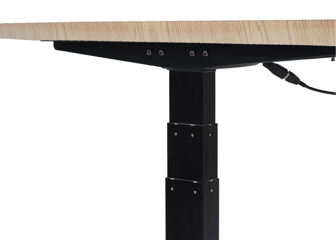 Bureau MCW-D40, computerbureau, elektrisch in hoogte verstelbaar 160x80cm 53kg MVG ~ lichtbruin, zwart