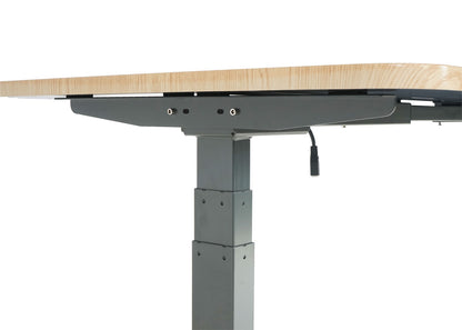 Bureau MCW-D40, computerbureau, elektrisch in hoogte verstelbaar 160x80cm 53kg MVG ~ lichtbruin, antracietgrijs