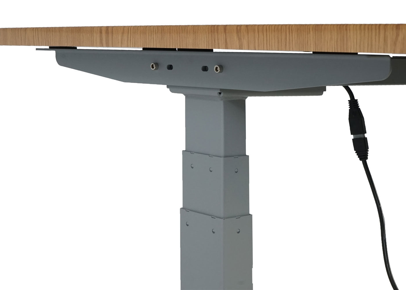 Bureau MCW-D40, computerbureau, elektrisch in hoogte verstelbaar 160x80cm 53kg MVG ~ bruine structuur, grijs