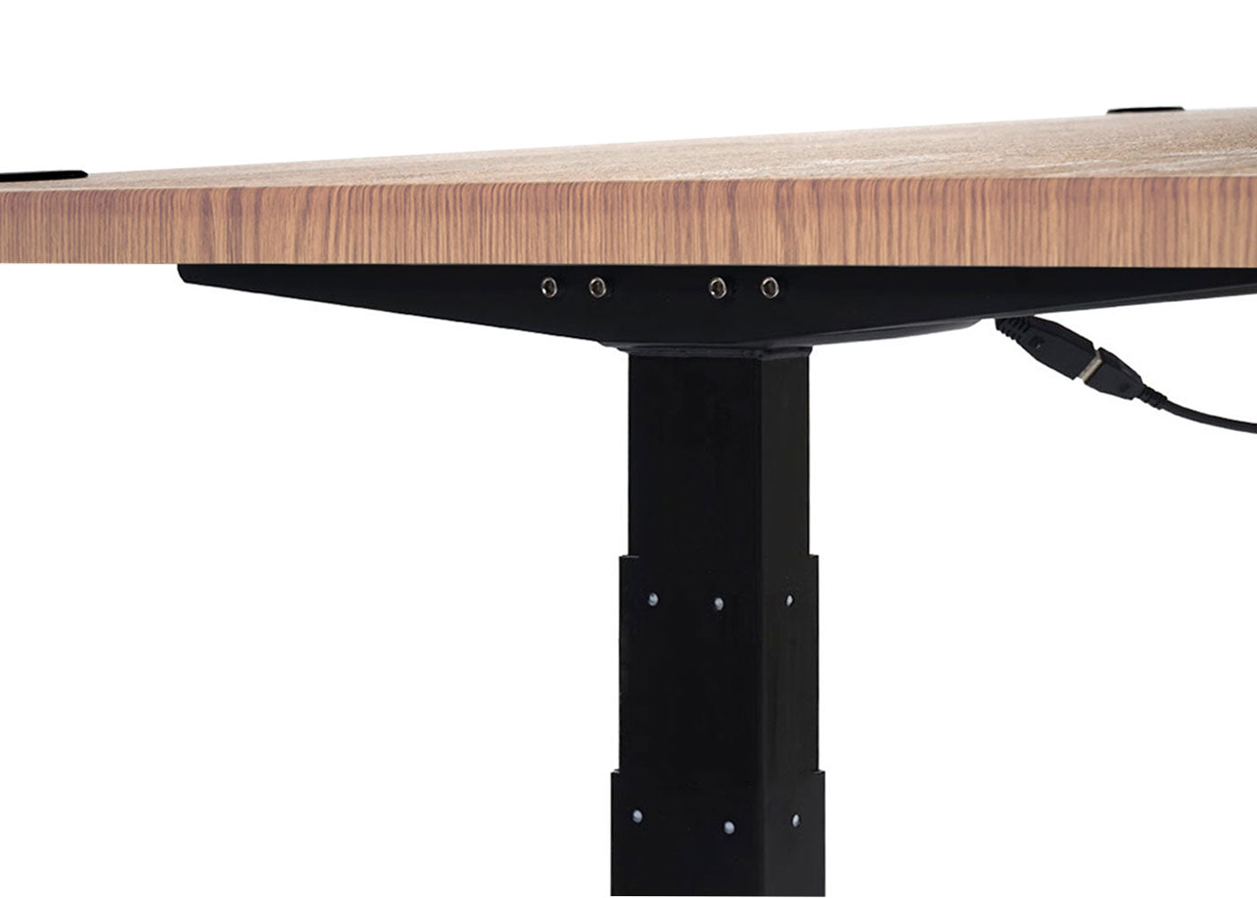 Bureau MCW-D40, computerbureau, elektrisch in hoogte verstelbaar 160x80cm 53kg MVG ~ bruine structuur, zwart
