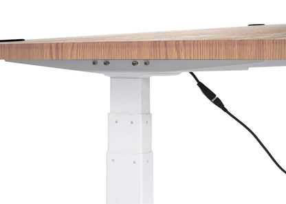 Bureau MCW-D40, computerbureau, elektrisch in hoogte verstelbaar 160x80cm 53kg MVG ~ bruine structuur, wit