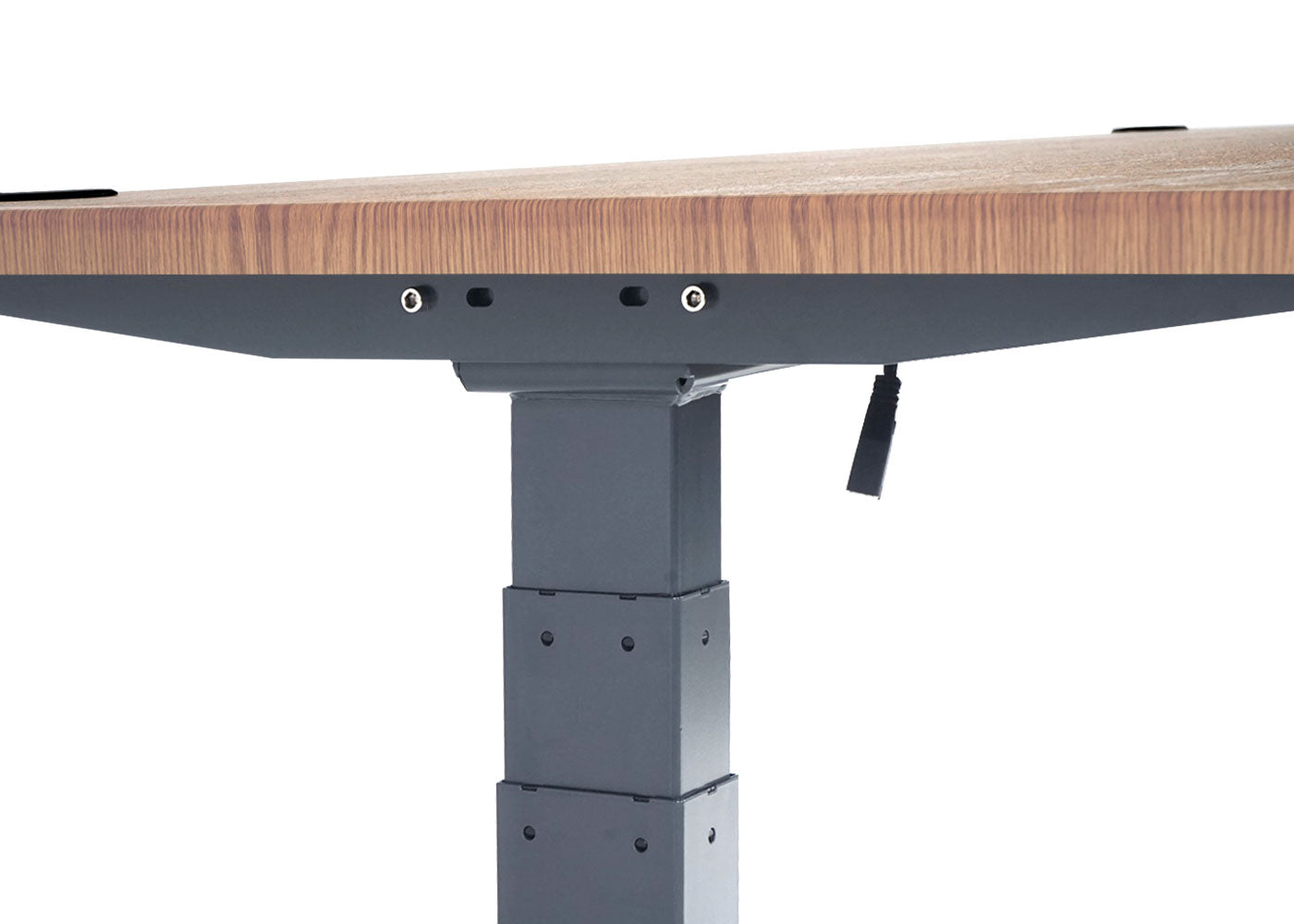 Bureau MCW-D40, computerbureau, elektrisch in hoogte verstelbaar 160x80cm 53kg MVG ~ bruine structuur, antracietgrijs