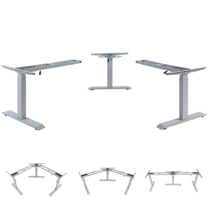 3in1 onderstel MCW-D40, variabel tafelframe, elektrisch in hoogte verstelbaar Geheugen 47kg ~ grijs