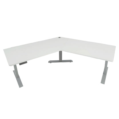 Bureau MCW-D40, computerbureau, 120° elektrisch in hoogte verstelbaar ~ wit, grijs