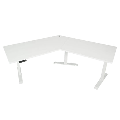 Bureau MCW-D40, computerbureau, 120° elektrisch in hoogte verstelbaar ~ wit, wit