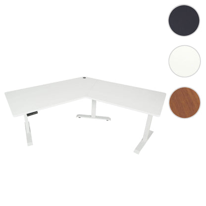 Bureau MCW-D40, computerbureau, 120° elektrisch in hoogte verstelbaar ~ wit, wit