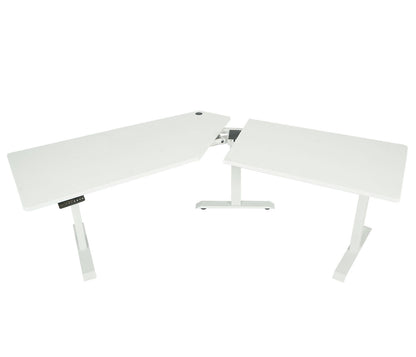 Bureau MCW-D40, computerbureau, 120° elektrisch in hoogte verstelbaar ~ wit, wit