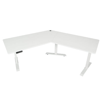 Bureau MCW-D40, computerbureau, 120° elektrisch in hoogte verstelbaar ~ wit, wit
