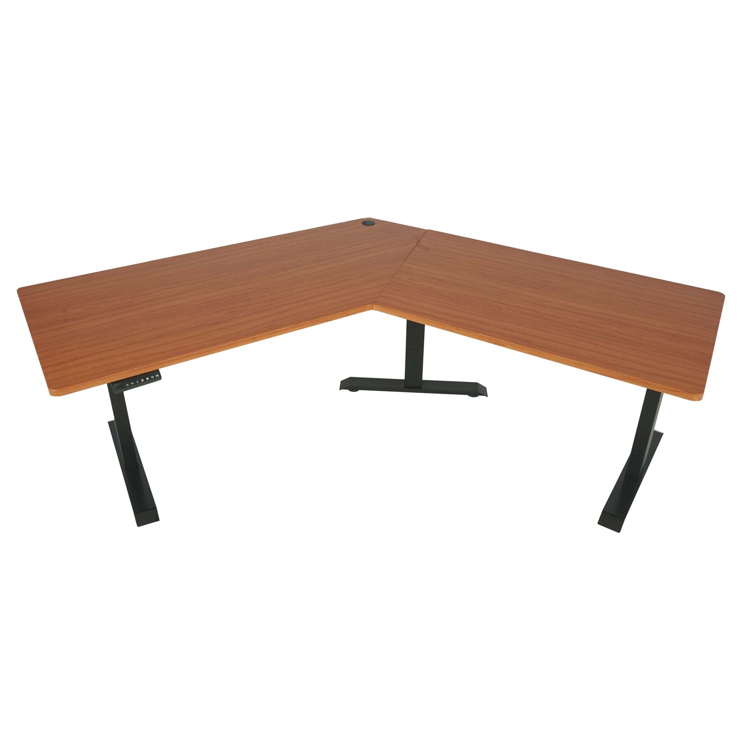 Bureau MCW-D40, computerbureau, 120° elektrisch in hoogte verstelbaar ~ naturel, zwart