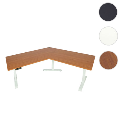 Bureau MCW-D40, computerbureau, 120° elektrisch in hoogte verstelbaar ~ naturel, wit